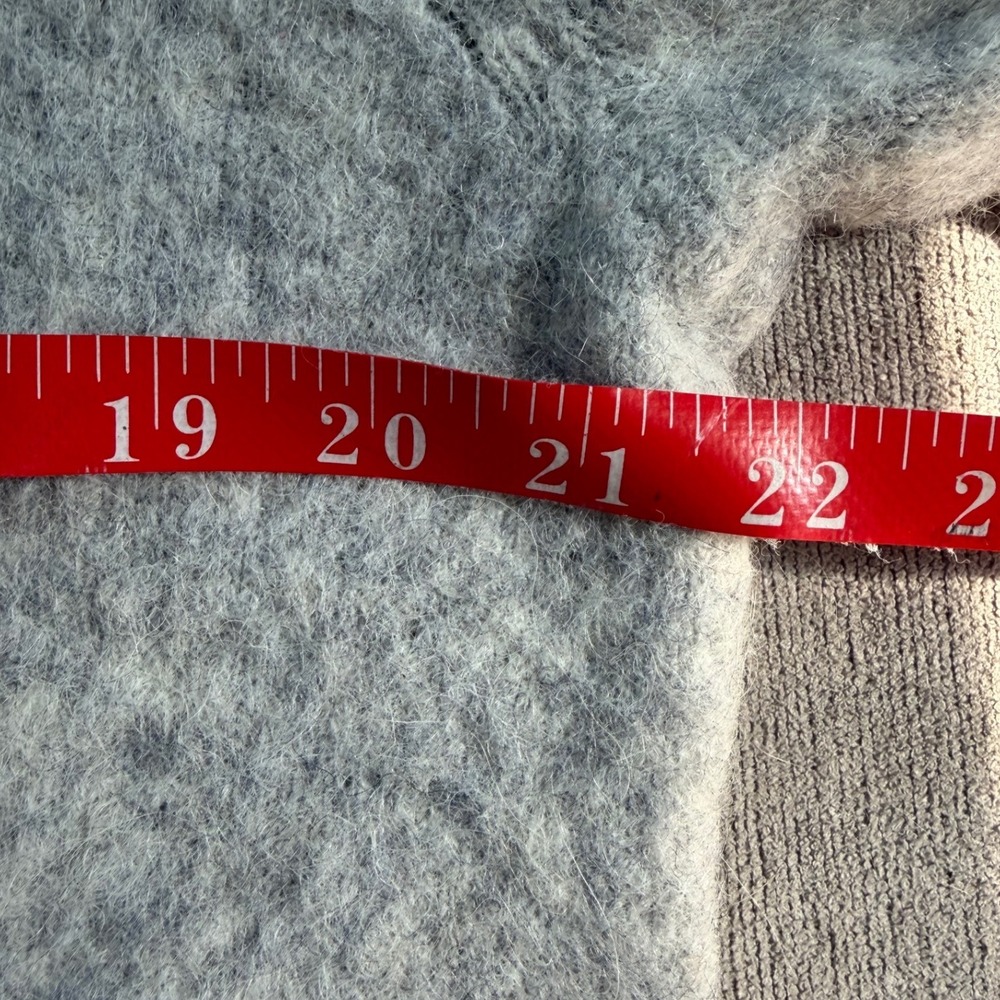 Vince Grey Alpaca Blend Fuzzy Crew Neck Sweater Large L/G Heathered Knit - Picture 4 of 6